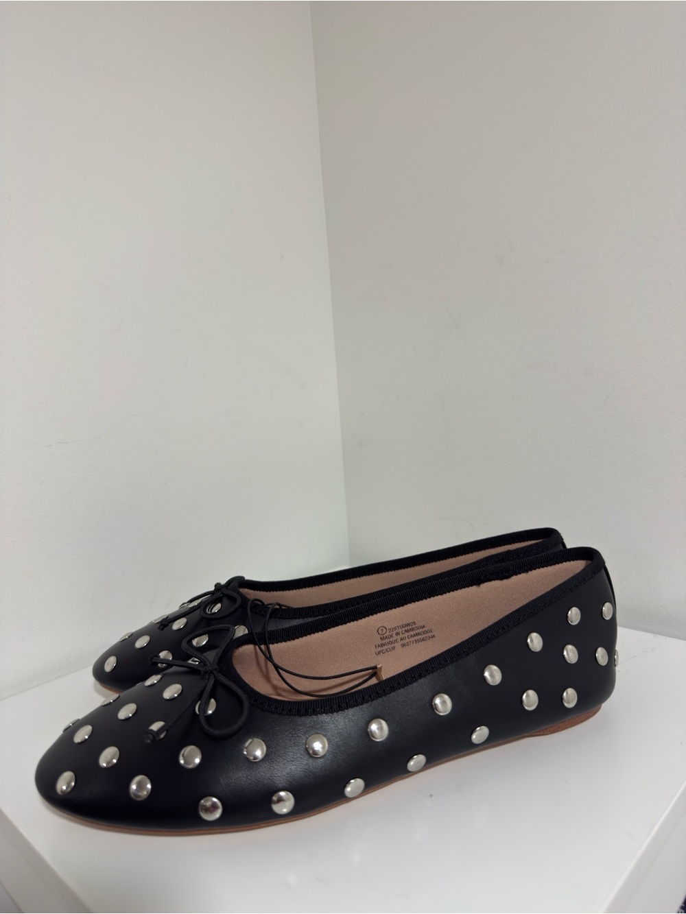 Studded Black Ballet Flats - Size 7 Brand NWT